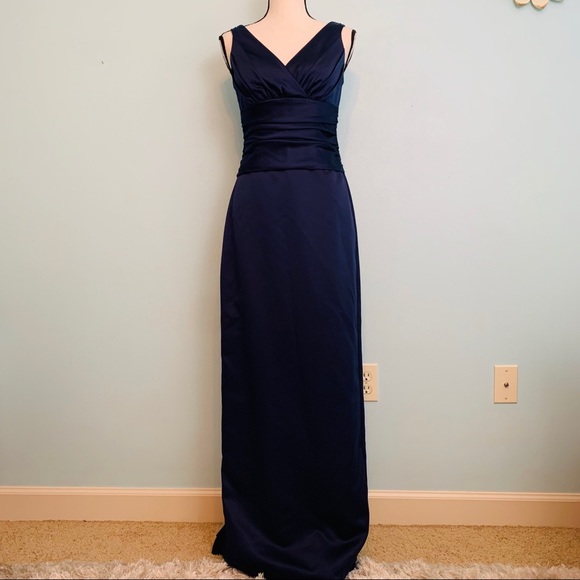 David's Bridal | Dresses | Davids Bridal Long Navy Gown | Poshmark